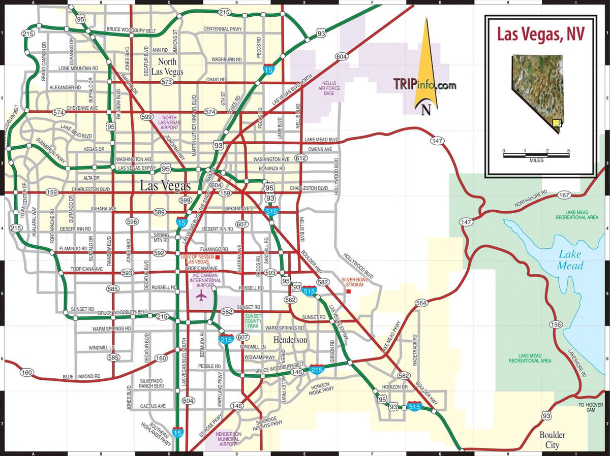 Las Vegas Nevadi mapu
