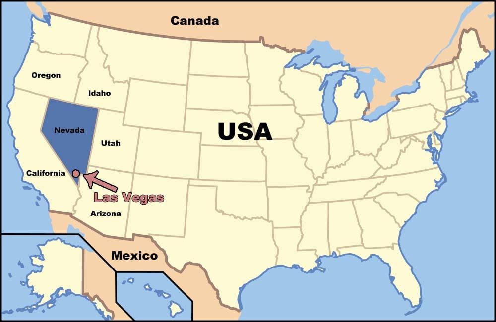 Las Vegas na nas mapu