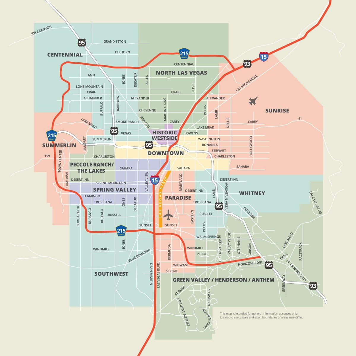 mapa Las Vegas naseljima