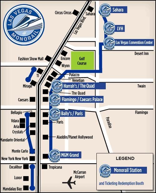 mapa Las Vegas tramvaj