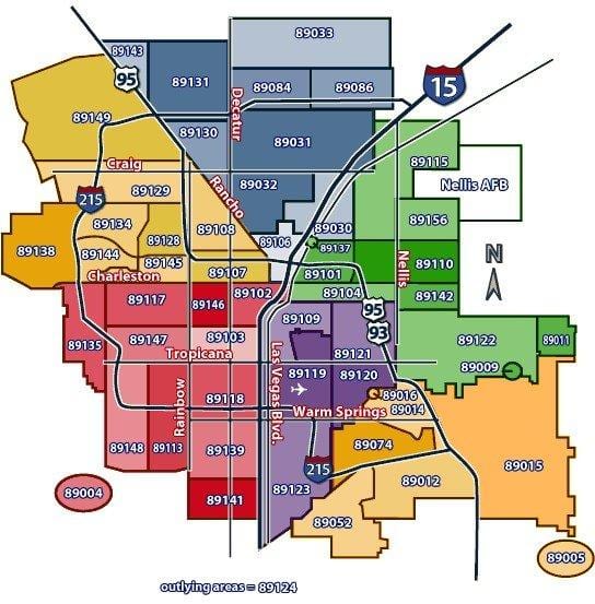 Las Vegas mapa sa zip šifre