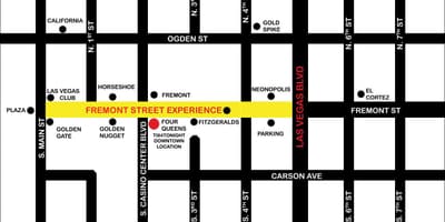 Mapa Las Vegas Fremont ulice