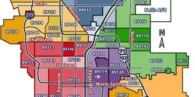 Las Vegas mapa sa zip šifre